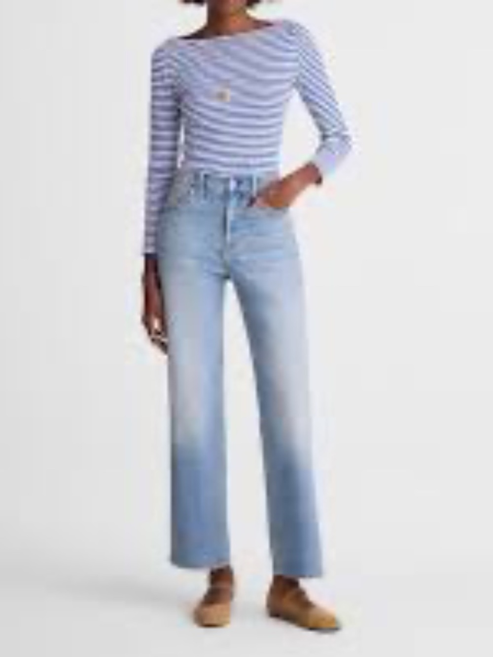 Madewell the Perfect Vintage Wide Leg Cropped Jeans Light Wash Size 25